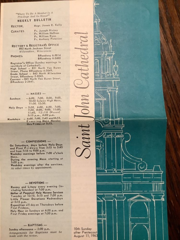 A Mass Schedule in Time Capsule: What Happened?