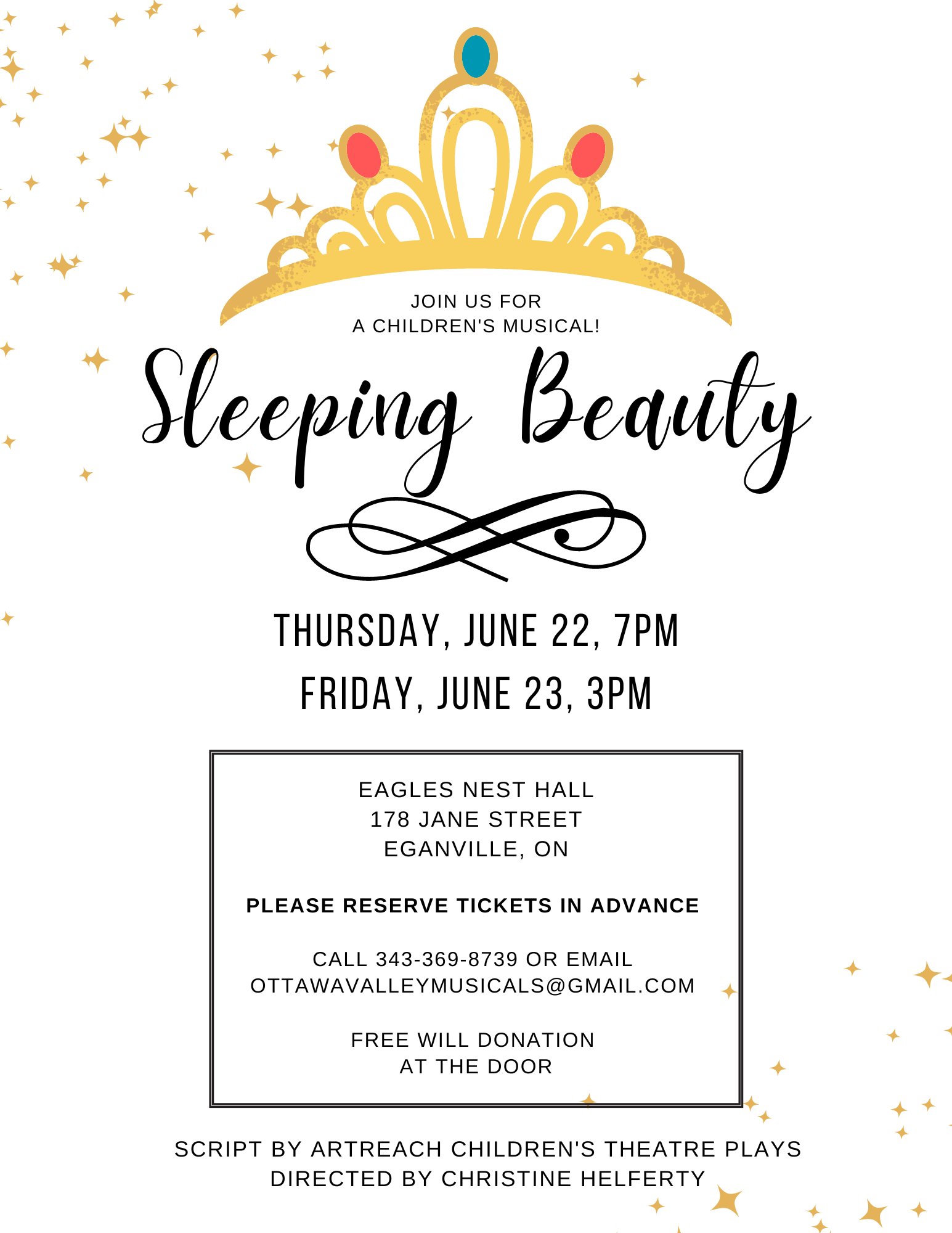 Sleeping Beauty – A Musical: June 22 and 23